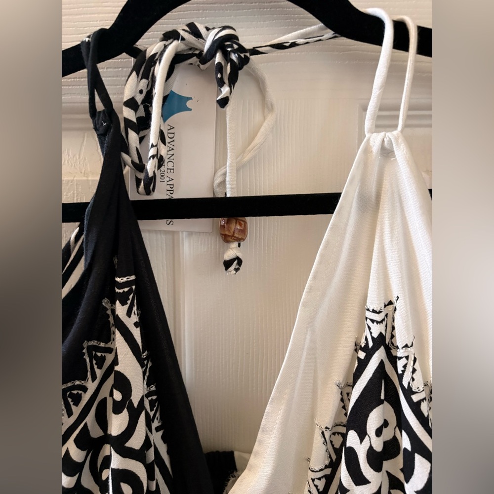 Advance Apparels Black and White Paisley Halter Dress - Picture 11 of 14